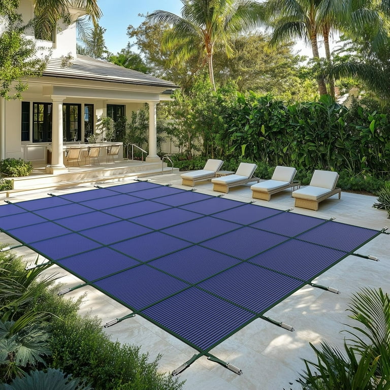 ColourTree 16' x 40' Inground Pool Safety Cover - Rectangle Blue