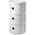 thumbnail image 1 of ColourTree 3 Tier White Round Nightstand with Drawers,Small Bedside Table with Storage,Round Storage Cabinet with Sliding Door,Modern End Table Side Table, 1 of 8