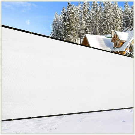 ColourTree 3' x 157' White Fence Privacy Screen Windscreen Cover Shade Fabric Cloth, 90% Visibility Blockage, with Grommets, Heavy Duty Commercial Grade, Zip Ties Included - (We Make Custom Size)