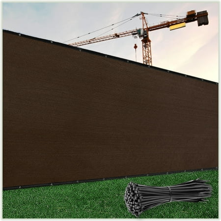 ColourTree 3' x 16' Brown Fence Privacy Screen Windscreen Cover Shade Fabric Cloth, 90% Visibility Blockage, with Grommets, Heavy Duty Commercial Grade, Zip Ties Included - (We Make Custom Size)