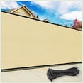 thumbnail image 1 of ColourTree 3' x 21' Beige Fence Privacy Screen Windscreen Cover Shade Fabric Cloth, 90% Visibility Blockage, with Grommets, Heavy Duty Commercial Grade, Zip Ties Included - (We Make Custom Size), 1 of 10