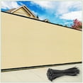 thumbnail image 1 of ColourTree 3' x 7' Beige Fence Privacy Screen Windscreen Cover Shade Fabric Cloth, 90% Visibility Blockage, with Grommets, Heavy Duty Commercial Grade, Zip Ties Included - (We Make Custom Size), 1 of 10