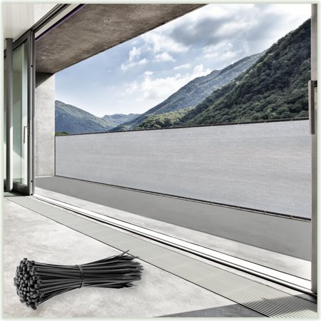 ColourTree 3' x 76' Grey Fence Privacy Screen Windscreen Cover Shade Fabric Cloth, 90% Visibility Blockage, with Grommets, Heavy Duty Commercial Grade, Zip Ties Included - (We Make Custom Size)