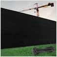 thumbnail image 1 of ColourTree 3' x 9' Black Fence Privacy Screen Windscreen Cover Shade Fabric Cloth, 90% Visibility Blockage, with Grommets, Heavy Duty Commercial Grade, Zip Ties Included - (We Make Custom Size), 1 of 9