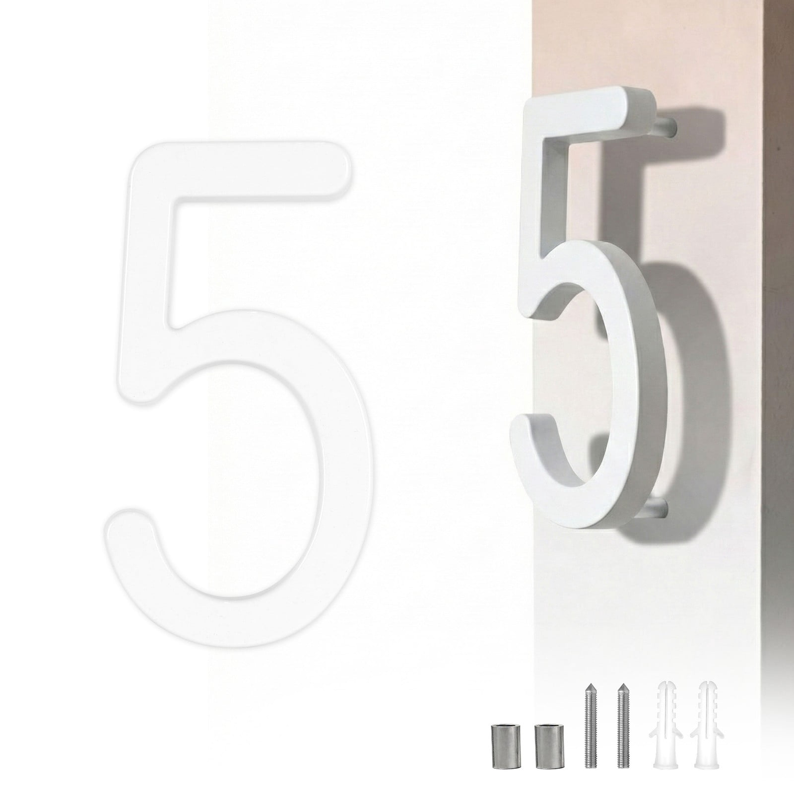 ColourTree 3D Floating House Numbers - 4.3" Aluminum Modern Address Sign for Home Exterior - Weatherproof & Rust-Free Decorative Digits (5 Finishes Available)
