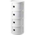 thumbnail image 1 of ColourTree 4 Tier White Round Nightstand with Drawers,Small Bedside Table with Storage,Round Storage Cabinet with Sliding Door,Modern End Table Side Table, 1 of 8
