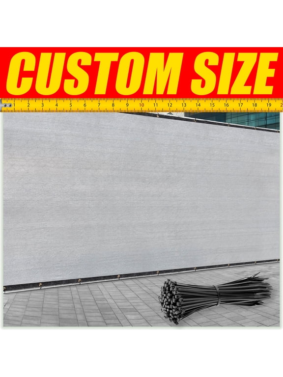 Colour Tree 4' x 12' Gray Shade Fabric Cloth Outdoor Panel Privacy Screens
