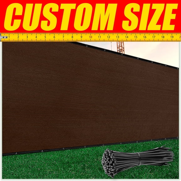 ColourTree 4' x 143' Brown Fence Privacy Screen Windscreen Cover Shade Fabric Cloth, 90% Visibility Blockage, with Grommets, Heavy Duty Commercial Grade, Zip Ties Included - (We Make Custom Size)