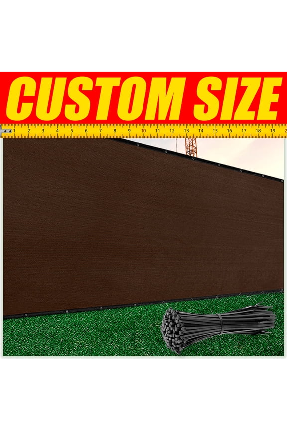 4' x 3' Brown Fence Privacy Screen Windscreen Cover Shade Fabric Cloth, 90% Visibility Blockage, with Grommets, Heavy Duty Commercial Grade, Zip Ties Included - (We Make Custom Size)
