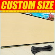 ColourTree 4' x 50' Beige Fence Privacy Screen Windscreen Cover Shade Fabric Cloth, 90% Visibility Blockage, with Grommets, Heavy Duty Commercial Grade, Zip Ties Included - (We Make Custom Size)