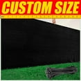 thumbnail image 1 of ColourTree 4' x 68' Black Fence Privacy Screen Windscreen Cover Shade Fabric Cloth, 90% Visibility Blockage, with Grommets, Heavy Duty Commercial Grade, Zip Ties Included - (We Make Custom Size), 1 of 9