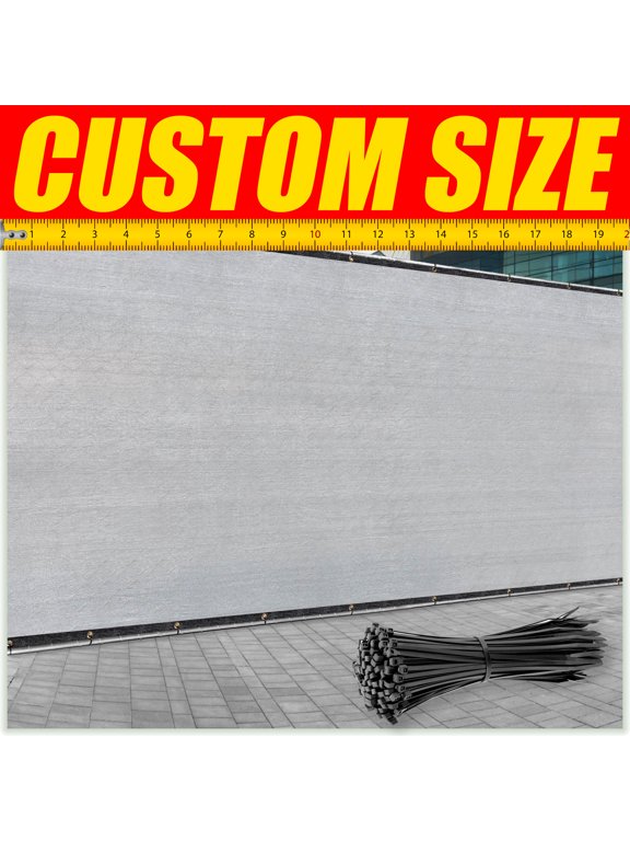 4' x 7' Gray Fence Privacy Screen Windscreen Cover Shade Fabric Cloth, 90% Visibility Blockage, with Grommets, Heavy Duty Commercial Grade, Zip Ties Included - (We Make Custom Size)