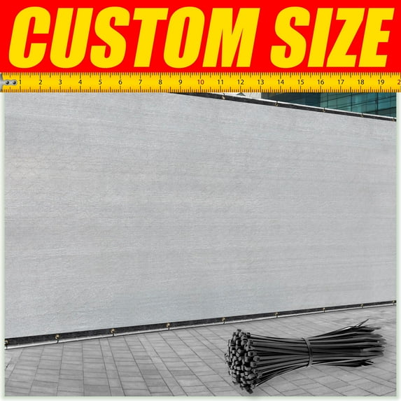 ColourTree 5' x 18' Grey Fence Privacy Screen Windscreen Cover Shade Fabric Cloth, 90% Visibility Blockage, with Grommets, Heavy Duty Commercial Grade, Zip Ties Included - (We Make Custom Size)