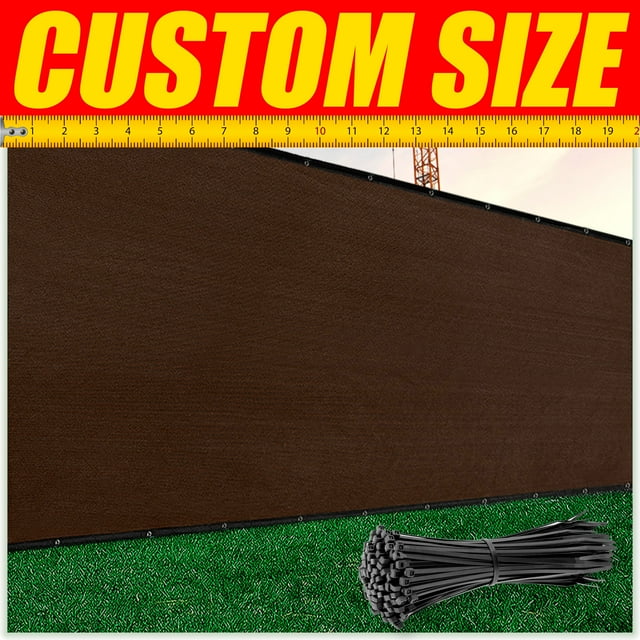 ColourTree 5' x 47' Brown Fence Privacy Screen Windscreen Cover Shade Fabric Cloth, 90% Visibility Blockage, with Grommets, Heavy Duty Commercial Grade, Zip Ties Included - (We Make Custom Size)