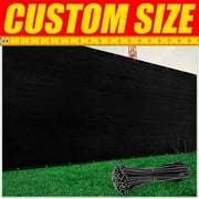 ColourTree 5' x 50' Black Fence Privacy Screen Windscreen Cover Shade Fabric Cloth, 90% Visibility Blockage, with Grommets, Heavy Duty Commercial Grade, Zip Ties Included - (We Make Custom Size)