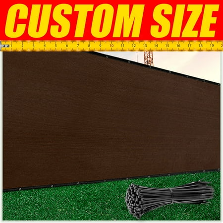 ColourTree 5' x 72' Brown Fence Privacy Screen Windscreen Cover Shade Fabric Cloth, 90% Visibility Blockage, with Grommets, Heavy Duty Commercial Grade, Zip Ties Included - (We Make Custom Size)