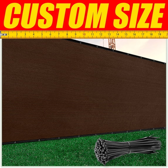 ColourTree 5' x 9' Brown Fence Privacy Screen Windscreen Cover Shade Fabric Cloth, 90% Visibility Blockage, with Grommets, Heavy Duty Commercial Grade, Zip Ties Included - (We Make Custom Size)