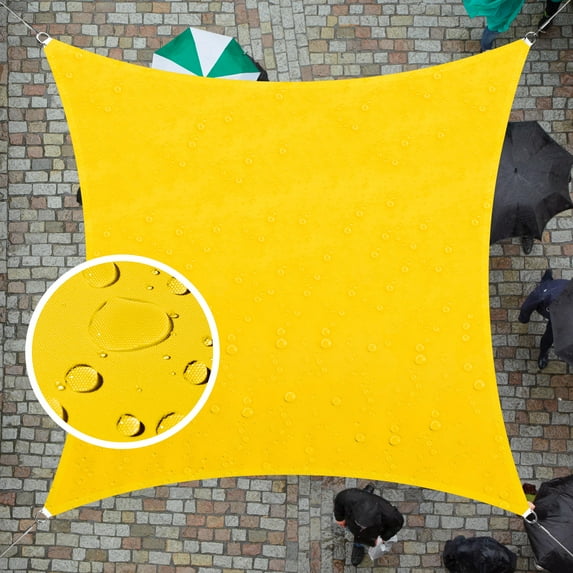 ColourTree 5' x 9' Custom Size Yellow Rectangle Waterproof Sun Shade Sail Canopy Awning Shelter, 95% UV Blockage UV & Water Resistant, Outdoor Patio Garden Carport (We Make Custom Size)