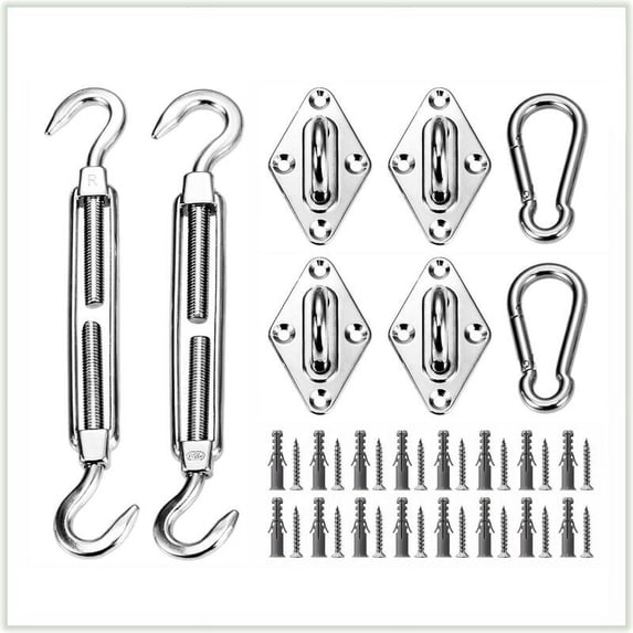 ColourTree 6 Inch Hardware Kit for Rectangle/Square Sun Shade Sail Canopy, 316 Military-Grade Stainless Steel