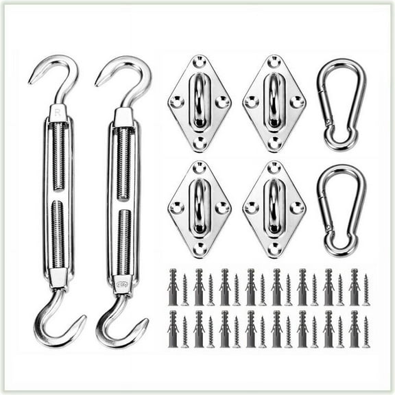 ColourTree 6 Inch Hardware Kit for Rectangle/Square Sun Shade Sail Canopy, 316 Military-Grade Stainless Steel