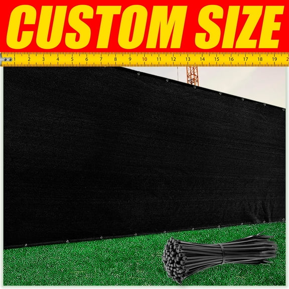 ColourTree 6' x 25' Black Fence Privacy Screen Windscreen Cover Shade Fabric Cloth, 90% Visibility Blockage, with Grommets, Heavy Duty Commercial Grade, Zip Ties Included - (We Make Custom Size)