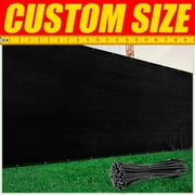 ColourTree 6' x 50' Black Fence Privacy Screen Windscreen Shade Fabric Cloth HDPE, 90% Visibility Blockage, with Grommets, Heavy Duty Commercial Grade, Cable Zip Ties Included - Custom Avalible