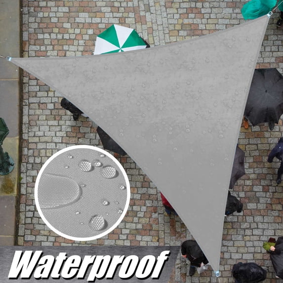 ColourTree 6' x 6' x 8.5' Custom Size Grey Triangle Waterproof Sun Shade Sail Canopy Awning Shelter, 95% UV Blockage Water Resistant, Outdoor Patio Garden Carport (We Customize Size)