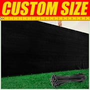 ColourTree 6' x 6' Black Fence Privacy Screen Windscreen Cover Shade Fabric Cloth, 90% Visibility Blockage, with Grommets, Heavy Duty Commercial Grade, Zip Ties Included - (We Make Custom Size)