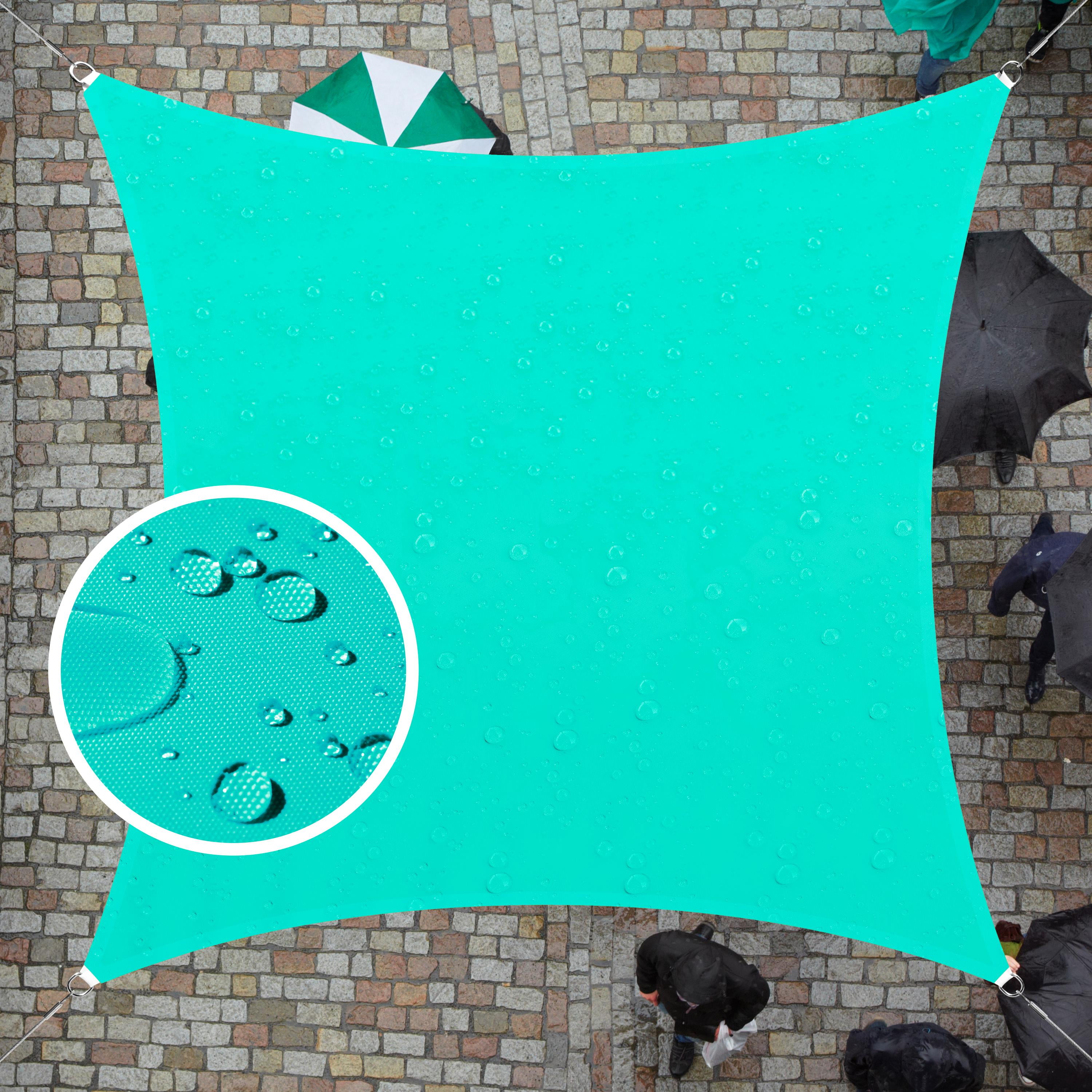 Turquoise 7' x 12' Waterproof Polyethylene Patio Shade Sail