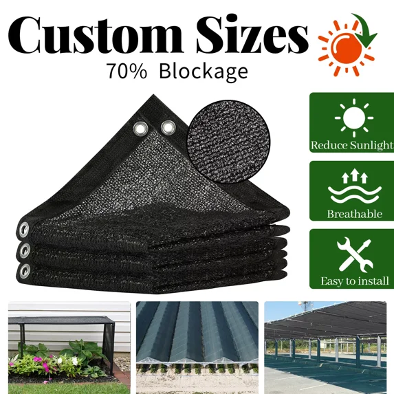 ColourTree 70% Shade Cloth for Plant, Custom Size 2FT x 37FT Outdoor Dog Shade Tarp, Shade Cover with Upgrade Grommets and Zip Ties, Sunblock Net for Garden Pool Carport Chicken Coop Dog