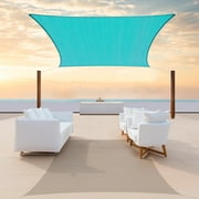 ColourTree 8' x 10' Turquoise Rectangle Sun Shade Sail Canopy Mesh Fabric UV Block Air & Water Permeable - Commercial Heavy Duty - 190 GSM - 3 Years Warranty ( We Make Custom Size )