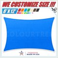 thumbnail image 1 of ColourTree 8' x 12' Sun Shade Sail Canopy Rectangle Blue - Commercial Standard Heavy Duty - 160 GSM - 4 Years Warranty, 1 of 6