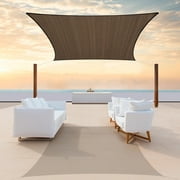 ColourTree 8' x 14' Brown Rectangle Sun Shade Sail Canopy Mesh Fabric UV Block Air & Water Permeable - Commercial Heavy Duty - 190 GSM - 3 Years Warranty ( We Make Custom Size )