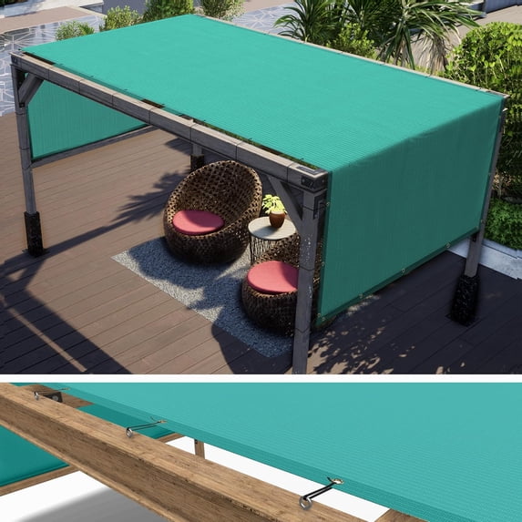 ColourTree 9' x 16' Turquoise Pergola Sun Shade Canopy Replacement Cover UPF50, Commercial Grade 260 GSM Cloth for Outdoor Patio, Garden, Deck, Backyard (We Make Custom Size)