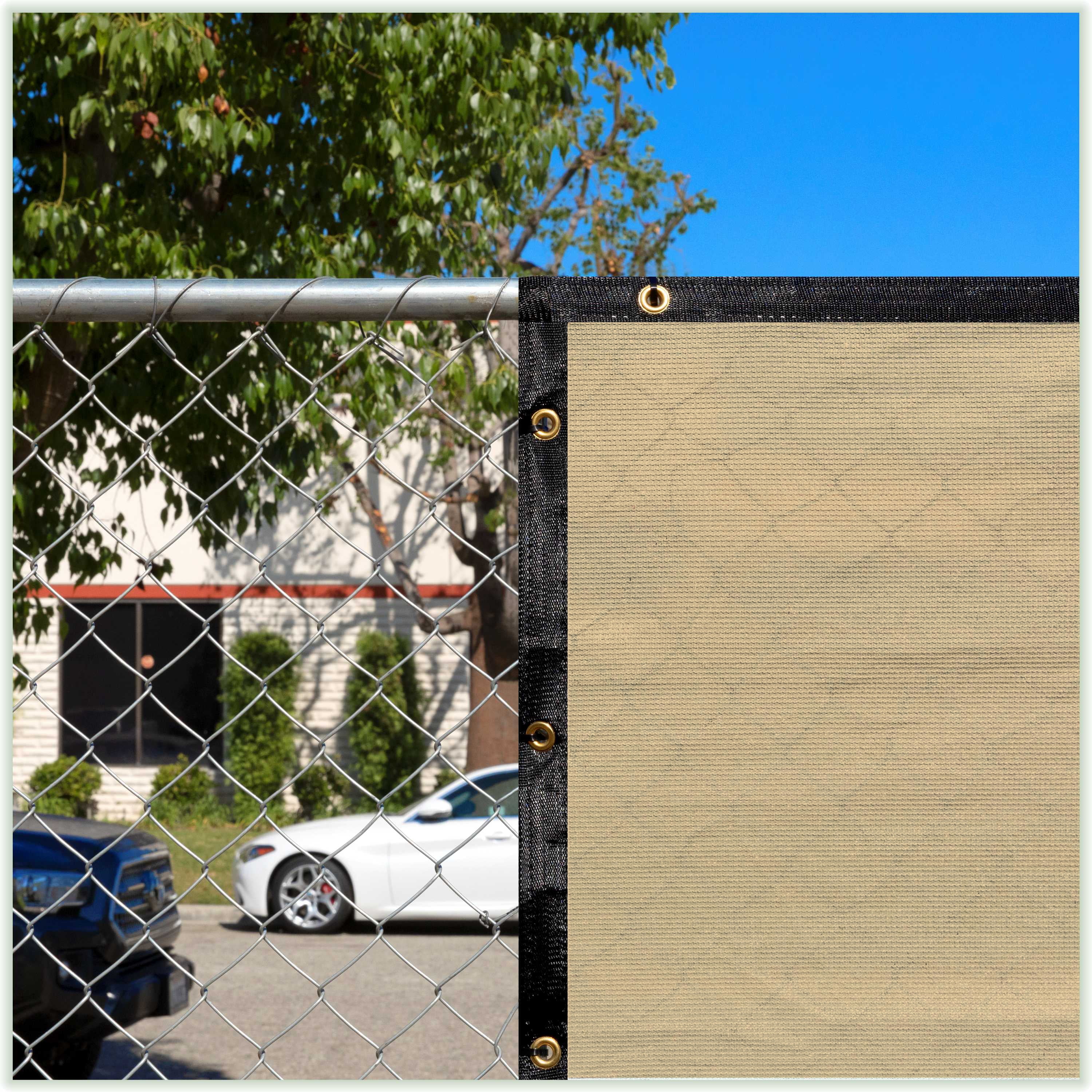 ColourTree 90% 2' x 6' Sand Custom Size Dog Shade Cover Canopy Shade Cloth/ Privacy Screen with Grommets for Pergola, Outdoor, Patio, Garden Fence, Apartments Railing （We Make Custom Size )