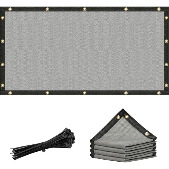 ColourTree 90% 4' x 5' Grey Custom Size Shade Cloth/ Privacy Screen with Grommets for Pergola, Outdoor, Patio, Garden Fence, Apartments Railing, Dog Kennel Cover Canopy (We Make Custom Size )