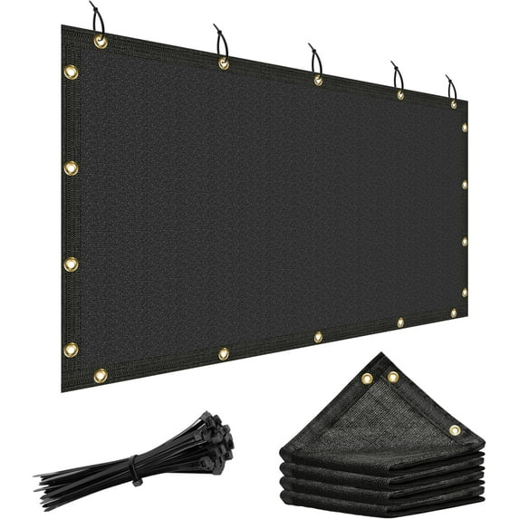 ColourTree 90% 6' x 13' Black Custom Size Shade Cloth/ Privacy Screen with Grommets for Pergola, Outdoor, Patio, Garden Fence, Apartments Railing, Dog Kennel Cover Canopy (We Make Custom Size )