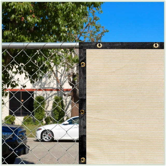 ColourTree 90% 6' x 20' Beige Custom Size Dog Shade Cover Canopy Shade Cloth/ Privacy Screen with Grommets for Pergola, Outdoor, Patio, Garden Fence, Apartments Railing （We Make Custom Size )