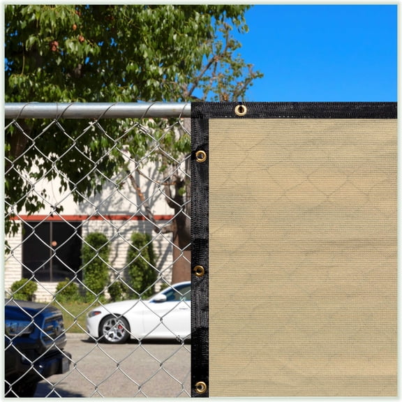 ColourTree 90% 6' x 6' Sand Custom Size Dog Shade Cover Canopy Shade Cloth/ Privacy Screen with Grommets for Pergola, Outdoor, Patio, Garden Fence, Apartments Railing （We Make Custom Size )