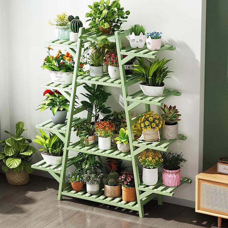 Sulives indoor plant shelf stand tall 6 tiered hanging metal stand