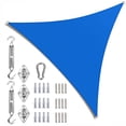 thumbnail image 1 of ColourTree Blue Triangle Sun Shade Sail Canopy with Hardware Kit - UV Block, Water Permeable, Heavy-Duty Outdoor Awning for Patio, Garden, Yard, 1 of 10
