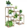 thumbnail image 1 of ColourTree Brown 34" x11.6"x 32" Plant Stands Indoor Wood Plant Shelf Outdoor Tiered Plant Rack for Multiple Plants Ladder Plant Holder Plant Table, 1 of 4
