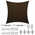thumbnail image 1 of ColourTree Brown Rectangle Sun Shade Sail Canopy with Hardware Kit - UV Block, Water Permeable, Heavy-Duty Outdoor Awning for Patio, Garden, Yard, 1 of 10