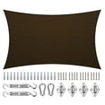 thumbnail image 1 of ColourTree Brown Rectangle Sun Shade Sail Canopy with Hardware Kit - UV Block, Water Permeable, Heavy-Duty Outdoor Awning for Patio, Garden, Yard, 1 of 10