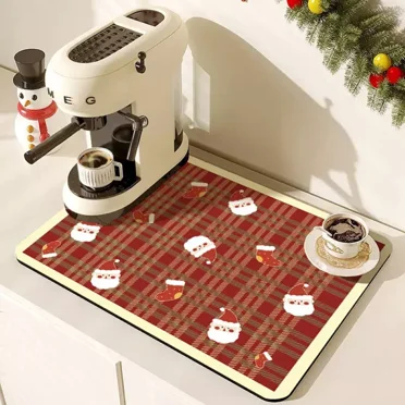 ColourTree Chirstmas Gift Dish Drying Mat with Non-slip Rubber Backed