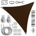 thumbnail image 1 of ColourTree Commercial Standard Heavy Duty Super Ring Sun Shade Sail - Triangle Canopy with 260GSM Fabric & Winch Hardware Kit, 1 of 10