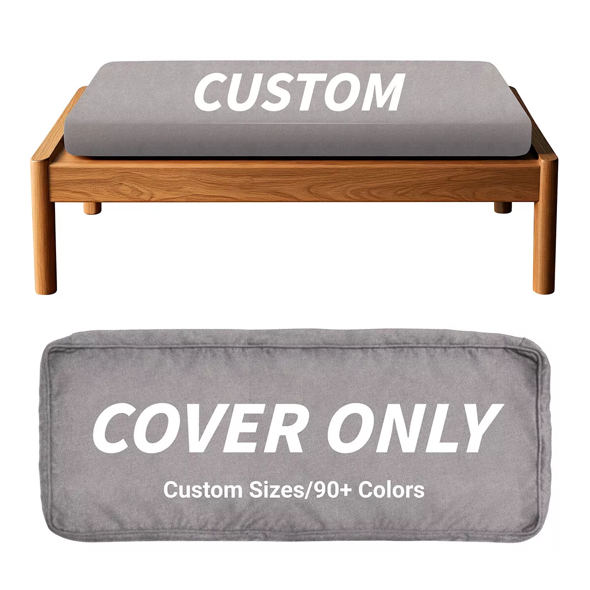 ColourTree Custom Cushion Covers with Zipper, Replaceable Custom Size