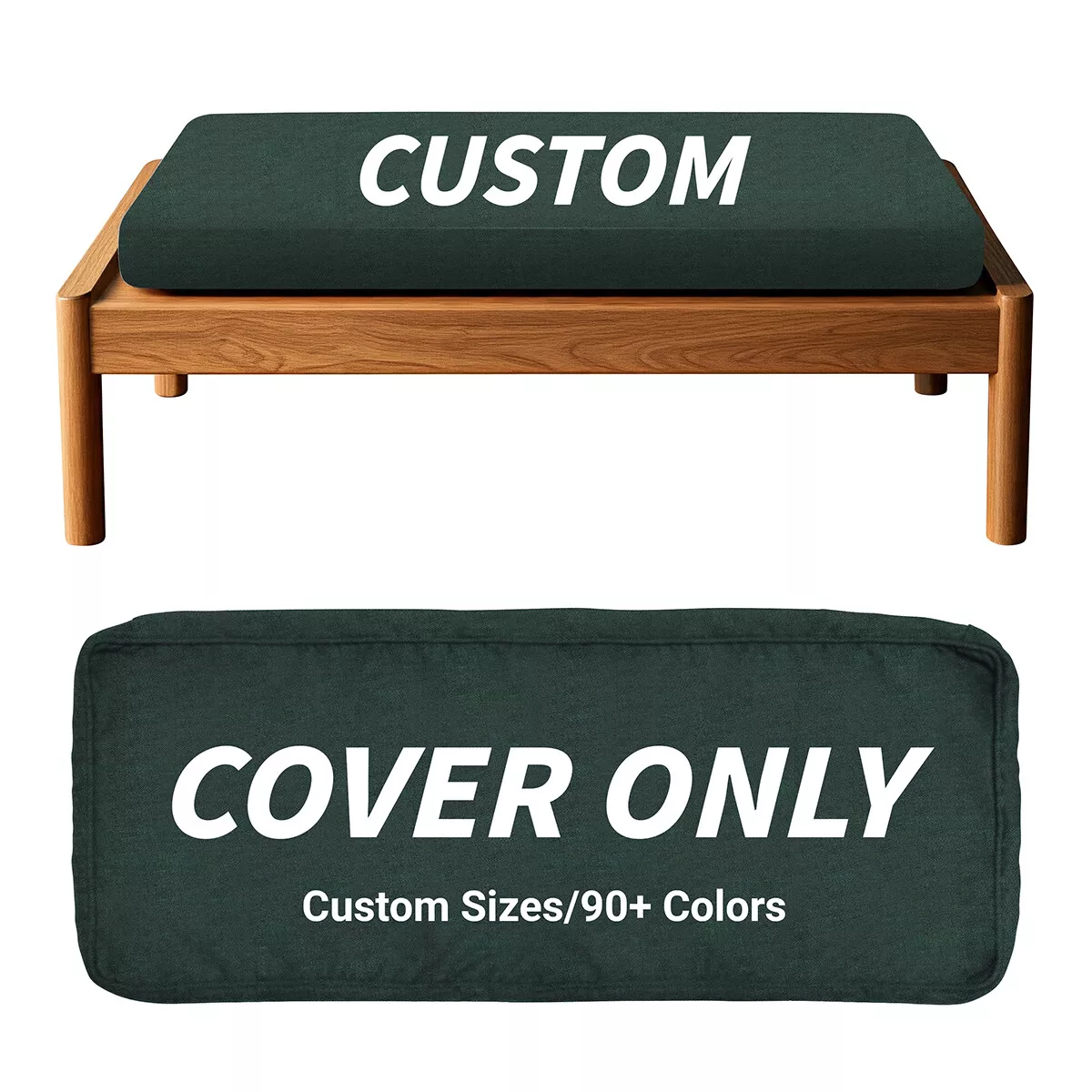 ColourTree Custom Cushion Covers with Zipper, Replaceable Custom Size