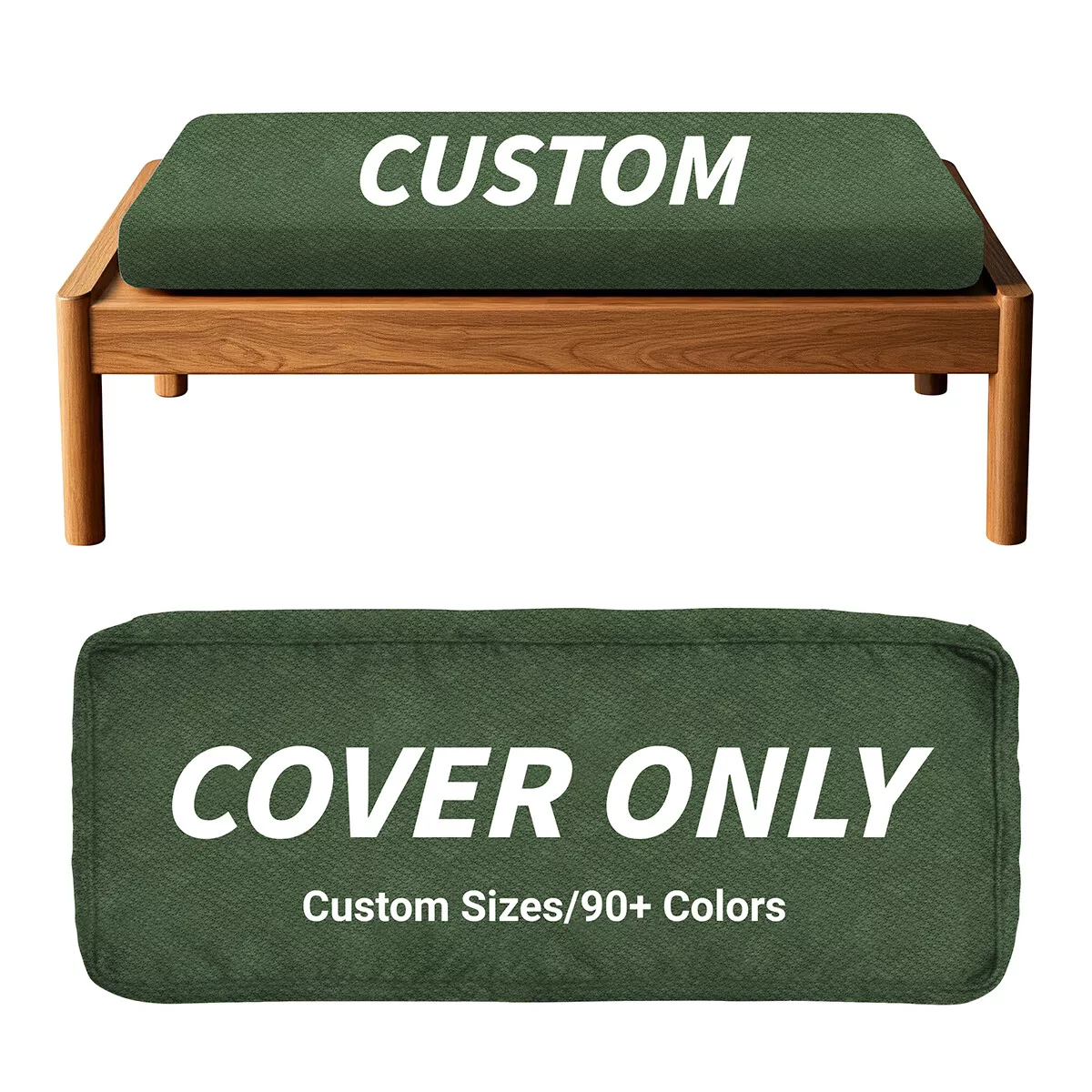 ColourTree Custom Cushion Covers with Zipper, Replaceable Custom Size