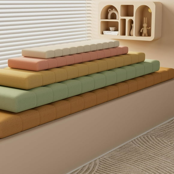 ColourTree Custom Size Bench Cushion for Indoor/Outdoor Furniture, Circle Fleece Anti-Pet Scratch Bay Window Cushion, Premium 70D Foam (Custom Sizes/Colors/Thickness Available) (1.8 Inch Thick)